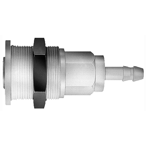 17021565 Coupling - Double Shut-off - Panel Mount Double shut-off quick coupler (KB serie) On the double shut-off systems, after disconnection, the flow stops both in the coupling and in the plug. The medium remains in the hose in both connecting lines, the pressure is held constant and will not be released.