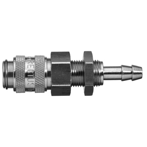 45593275 Coupling - Dry Break - Panel Mount Double shut-off quick couplings with flatsealing or dry-break system for leak-free design. (KL series). On the coupling and plug, our leak-free coupling systems have valves that build up no dead-space volume. As such, when the connection is broken, no drops of the medium being channelled are able to escape. This variant is especially suitable for transporting aggressive media or in sensitive environments like in cleanrooms.