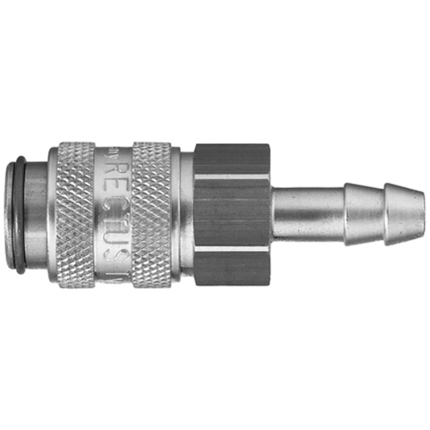 47361620 Coupling - Dry Break - Hose Barb Double shut-off quick couplings with flatsealing or dry-break system for leak-free design. (KL series). On the coupling and plug, our leak-free coupling systems have valves that build up no dead-space volume. As such, when the connection is broken, no drops of the medium being channelled are able to escape. This variant is especially suitable for transporting aggressive media or in sensitive environments like in cleanrooms.