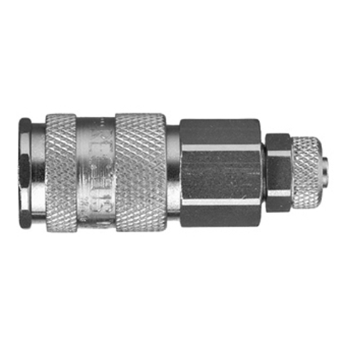 48080750 Coupling - Dry Break - Plastic Hose Connection Double shut-off quick couplings with flatsealing or dry-break system for leak-free design. (KL series). On the coupling and plug, our leak-free coupling systems have valves that build up no dead-space volume. As such, when the connection is broken, no drops of the medium being channelled are able to escape. This variant is especially suitable for transporting aggressive media or in sensitive environments like in cleanrooms.