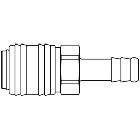 48900720 Snelkoppeling - Enkel Afsluitend - Slangpilaar Rectus en Serto enkelzijdig  afsluitende ( single shut-off) snelkoppelingen werken zonder klep in de nippel. De doorstroming wordt gestagneerd zodra de verbinding wordt verbroken. (Rectus KA serie)