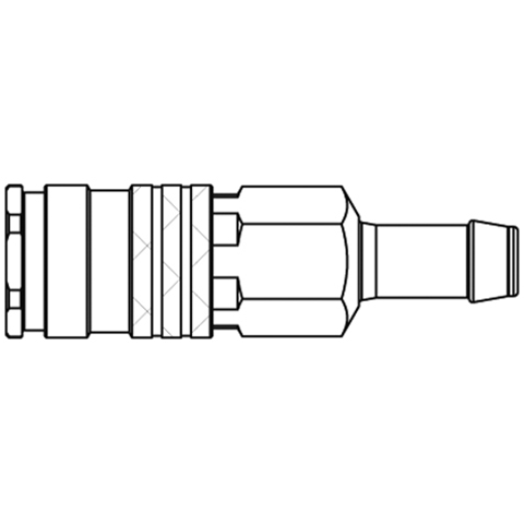 48900910 Snelkoppeling - Enkel Afsluitend - Slangpilaar Rectus en Serto enkelzijdig  afsluitende ( single shut-off) snelkoppelingen werken zonder klep in de nippel. De doorstroming wordt gestagneerd zodra de verbinding wordt verbroken. (Rectus KA serie)