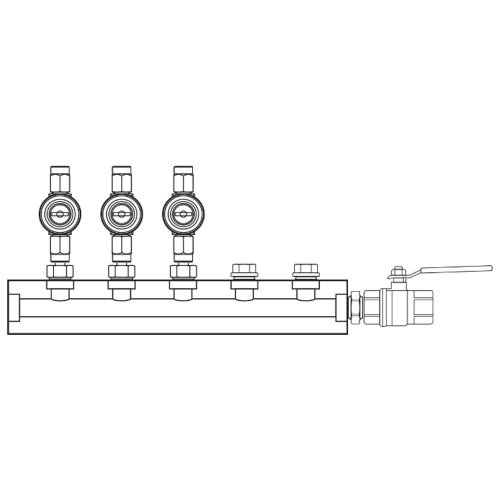 M1032002 Verdeelblokken Messing