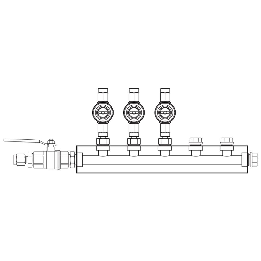 M1033021 Verdeelblokken Messing