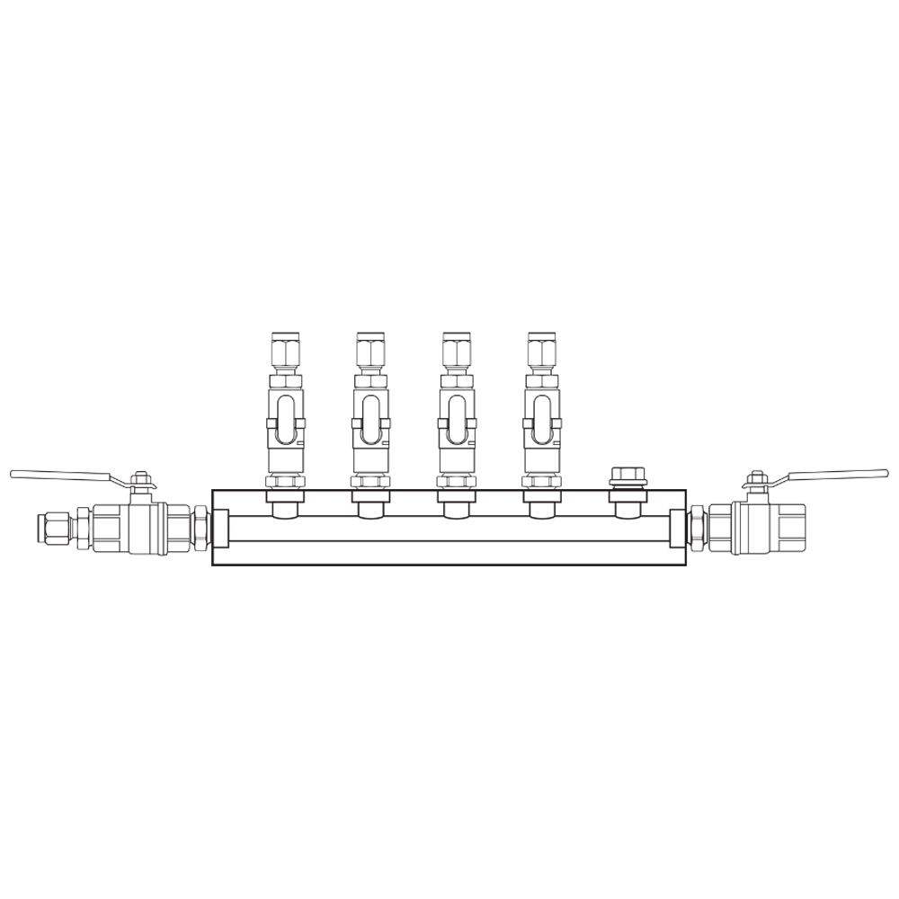 M1041122 Verdeelblokken Messing