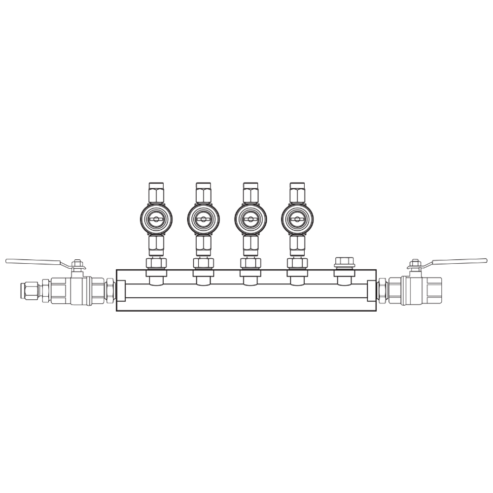 M1042042 Verdeelblokken Messing