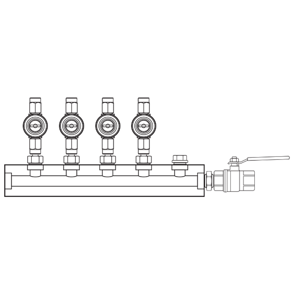 M1043002 Verdeelblokken Messing