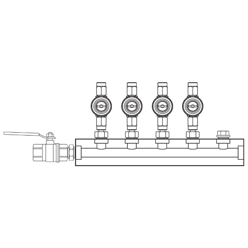 M1043010 Verdeelblokken Messing