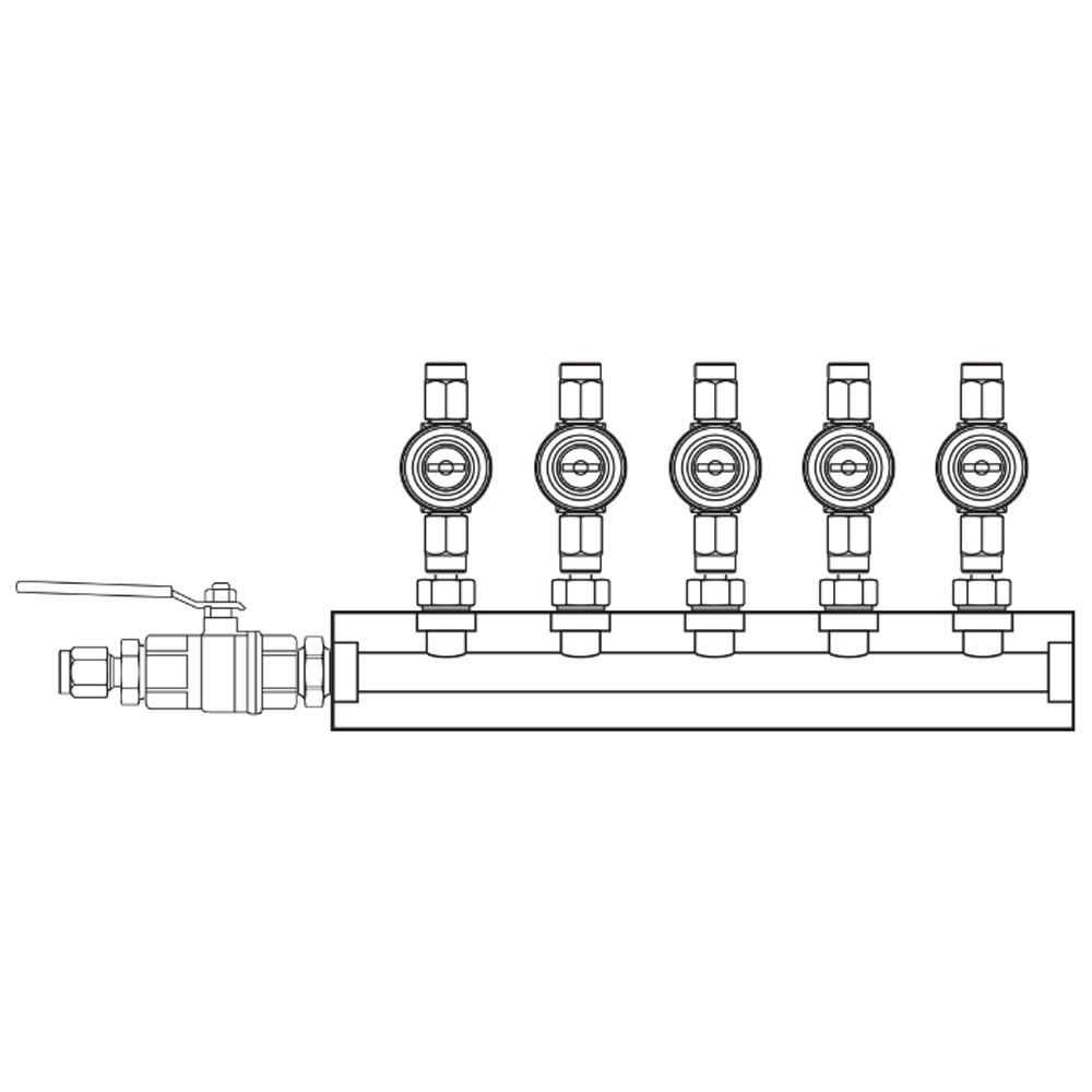 M1052040 Verdeelblokken Messing