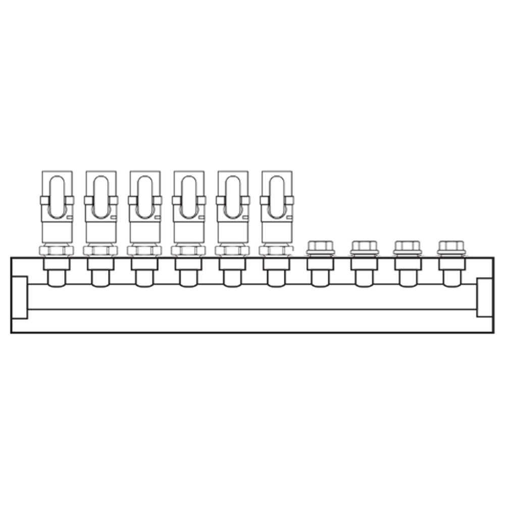 M1061000 Verdeelblokken Messing