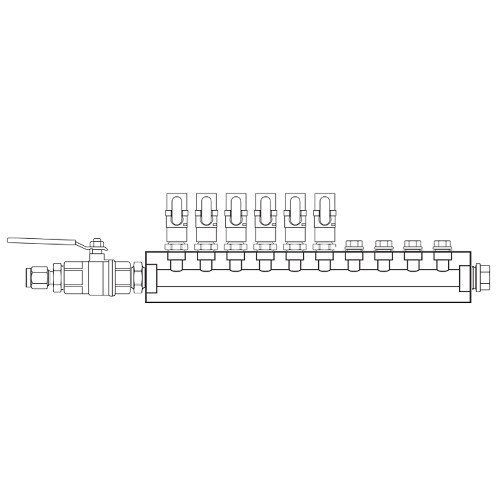 M1061021 Verdeelblokken Messing