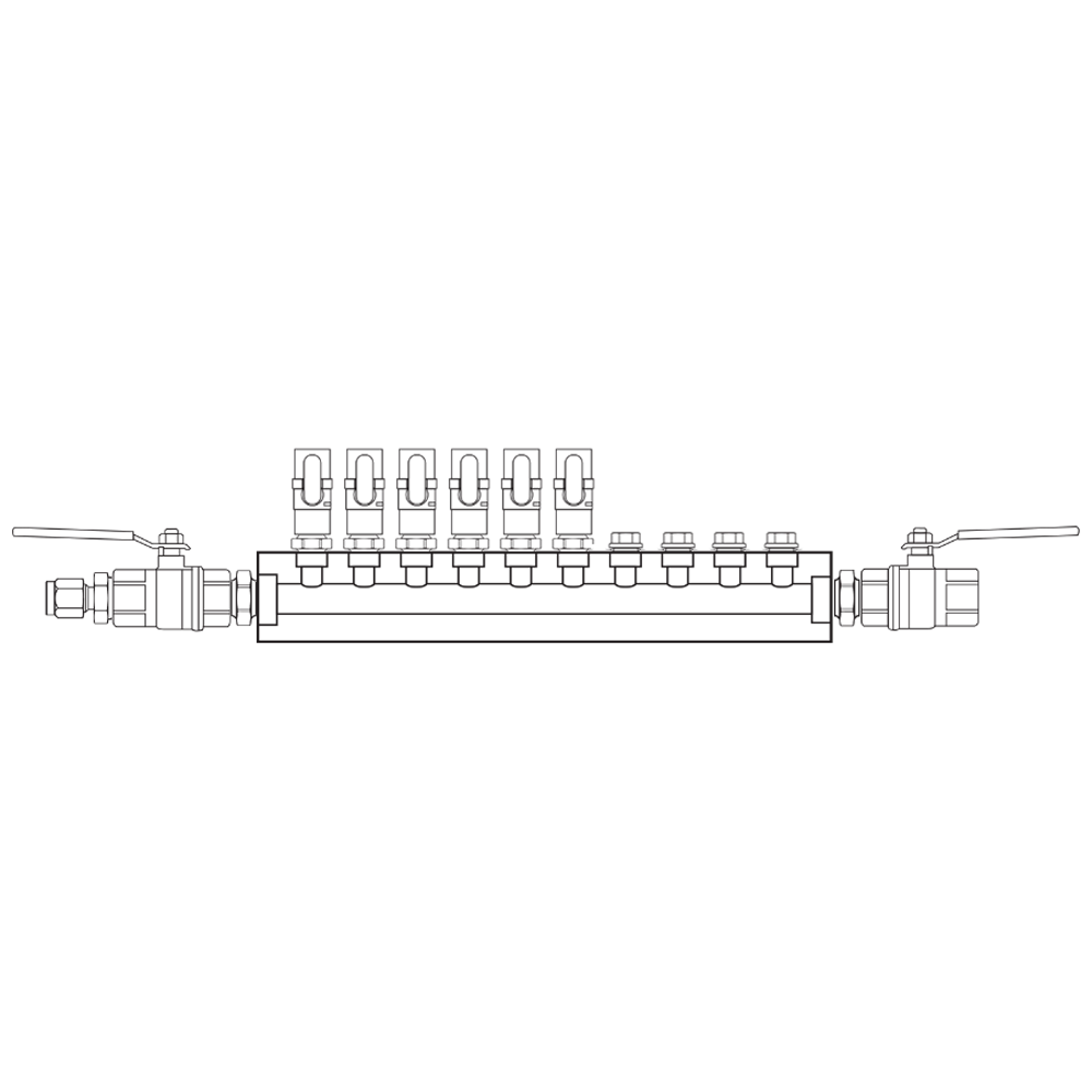 M1061022 Verdeelblokken Messing