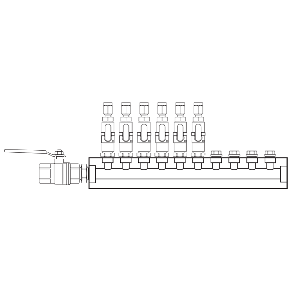 M1061110 Verdeelblokken Messing