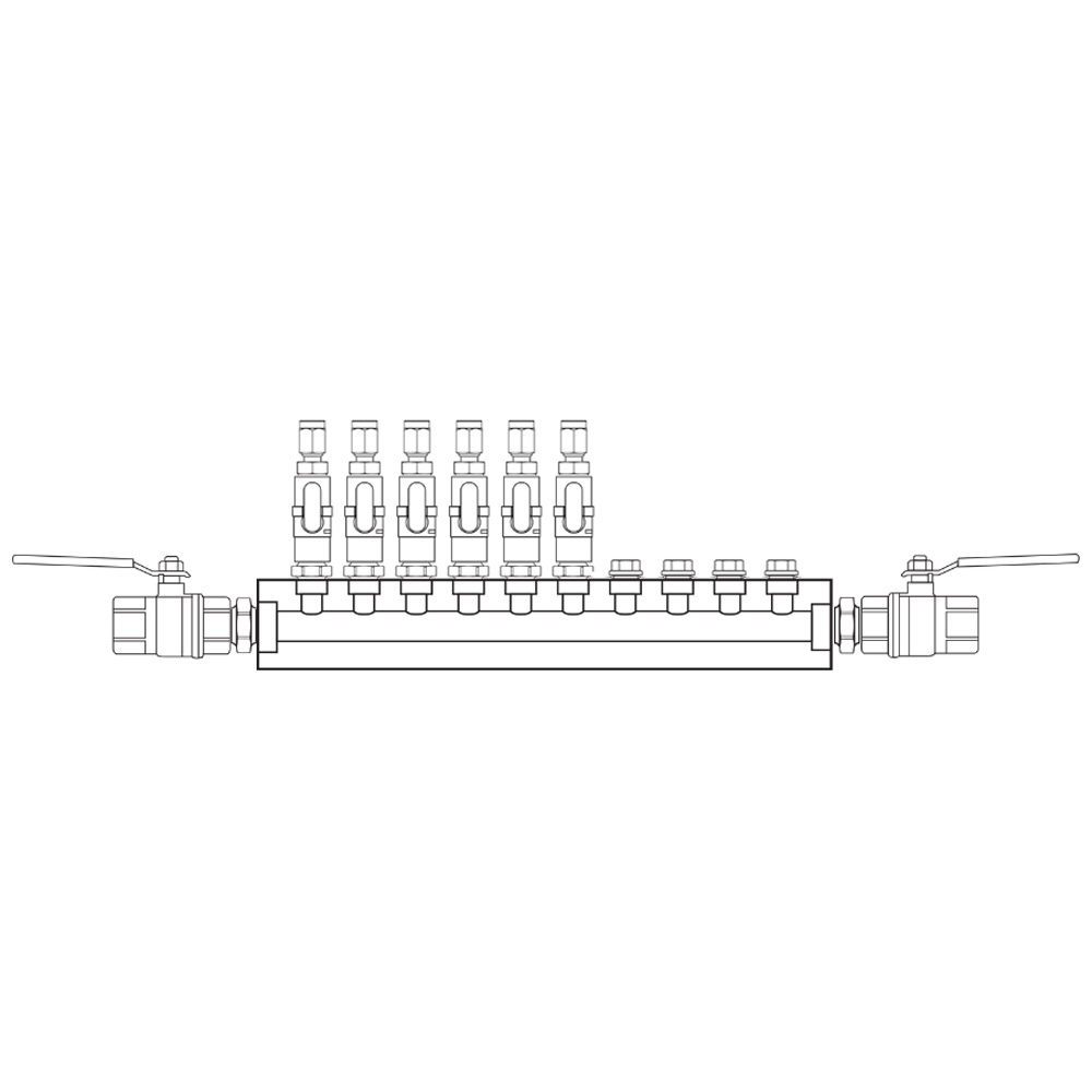 M1061112 Verdeelblokken Messing