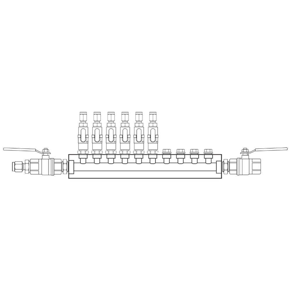 M1061122 Verdeelblokken Messing