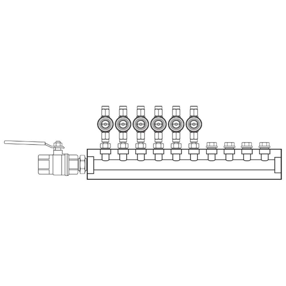 M1062010 Verdeelblokken Messing