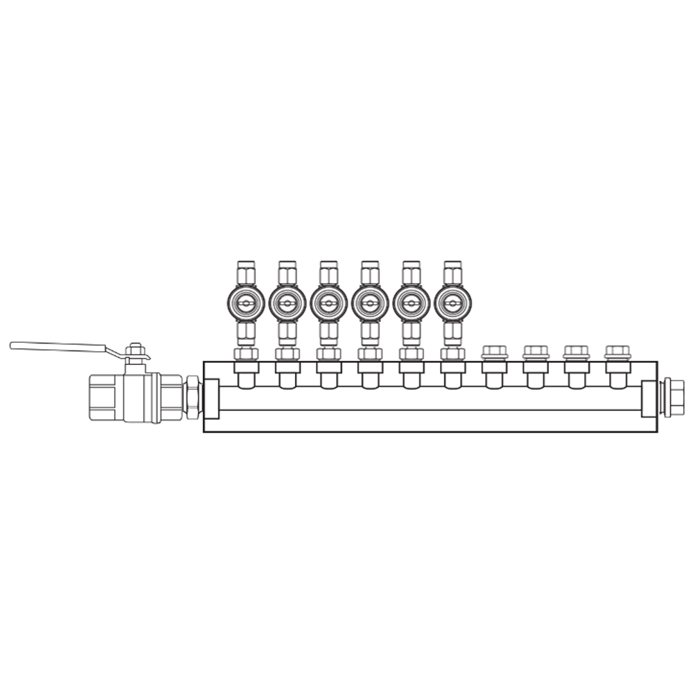 M1063011 Verdeelblokken Messing