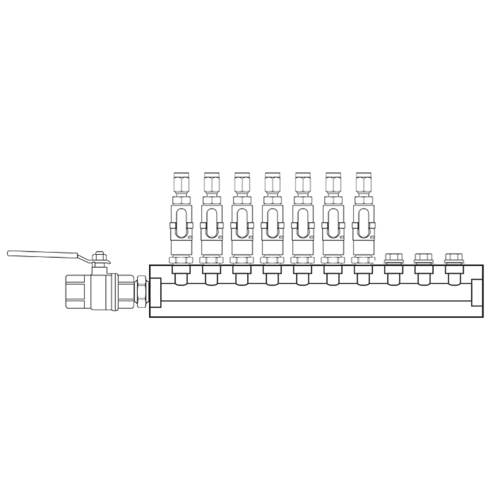 M1071110 Verdeelblokken Messing