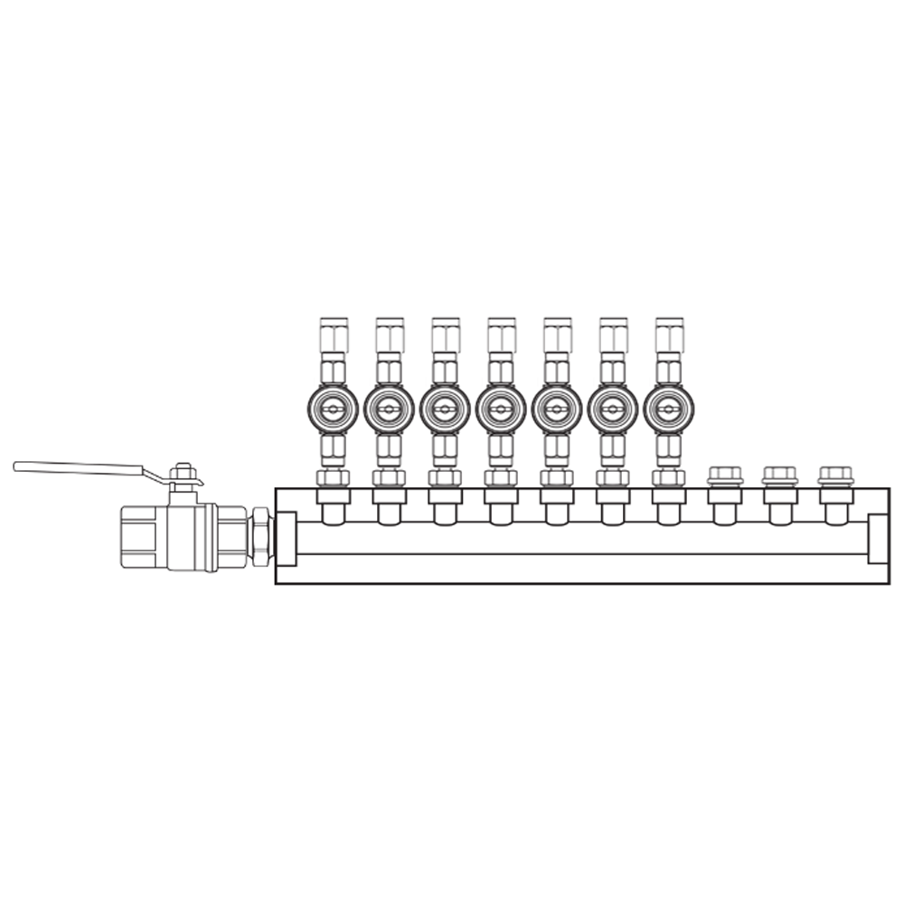 M1072010 Verdeelblokken Messing