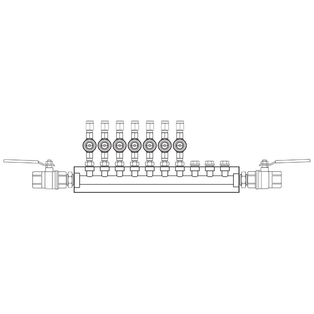 M1073012 Verdeelblokken Messing