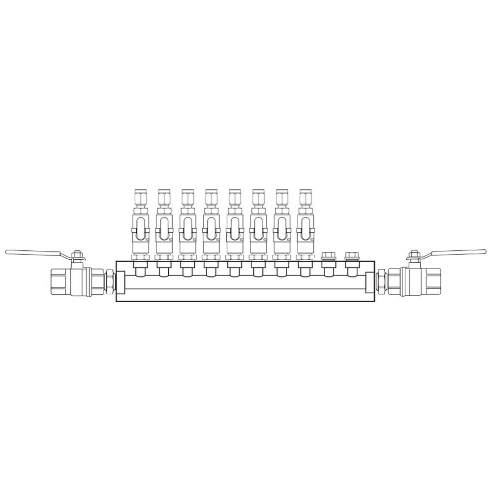 M1081112 Verdeelblokken Messing