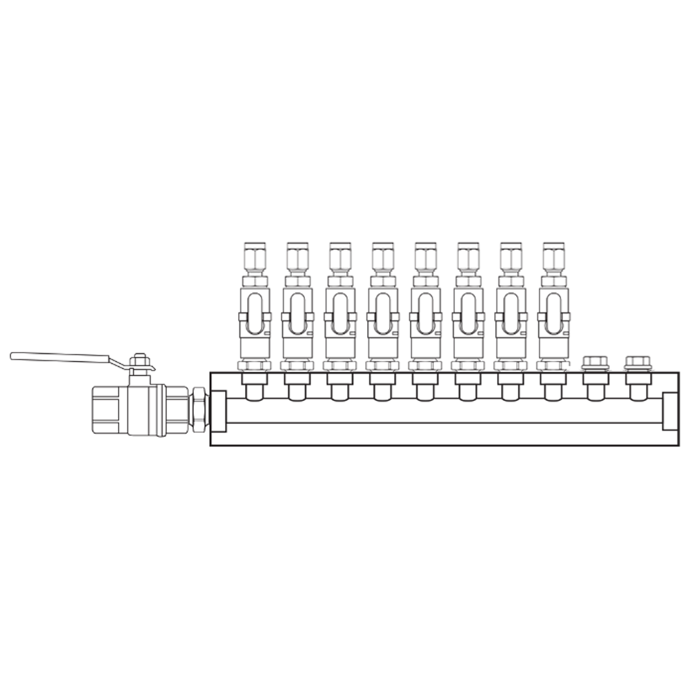 M1081210 Verdeelblokken Messing