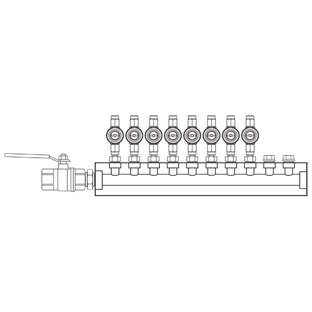 M1082010 Verdeelblokken Messing