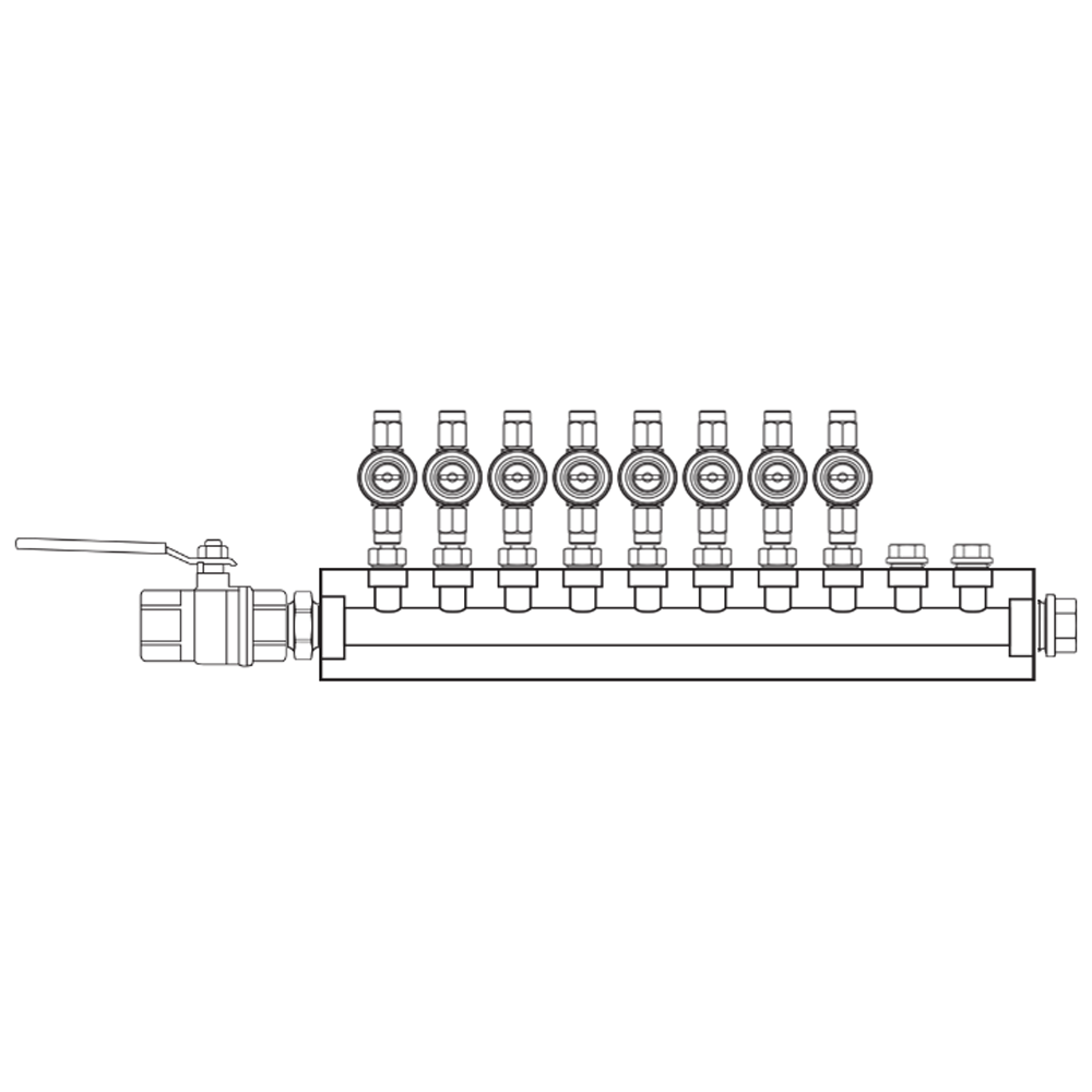 M1083011 Verdeelblokken Messing