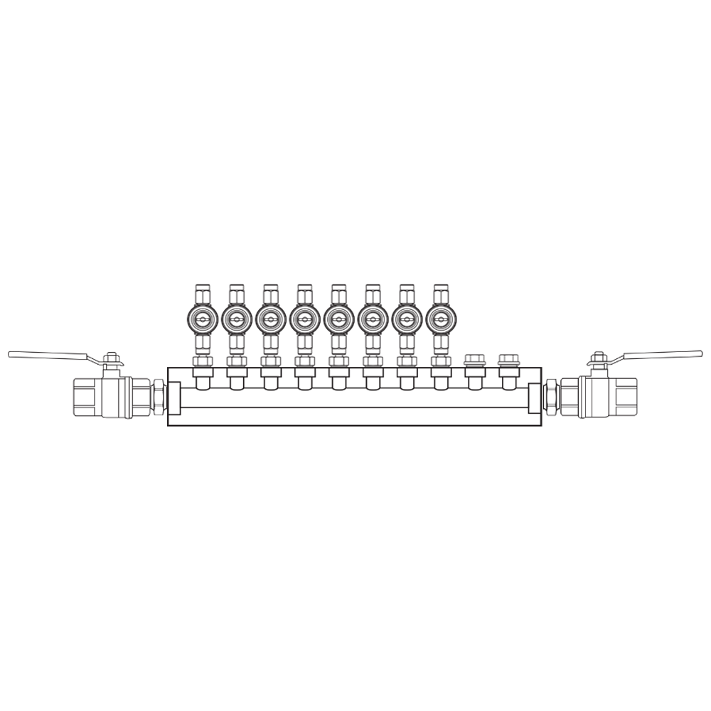 M1083012 Verdeelblokken Messing