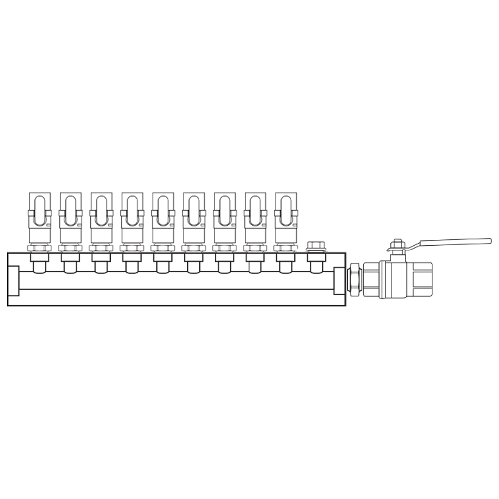 M1091002 Verdeelblokken Messing