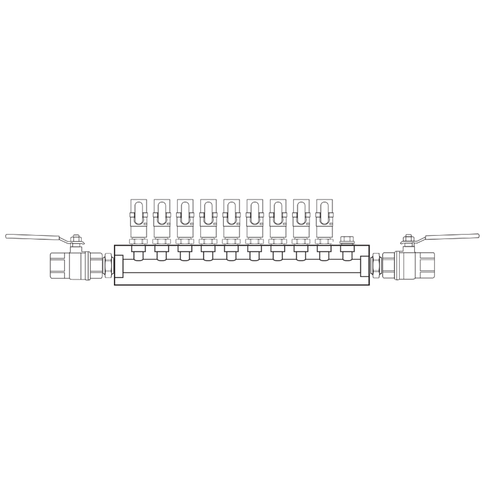 M1091012 Verdeelblokken Messing