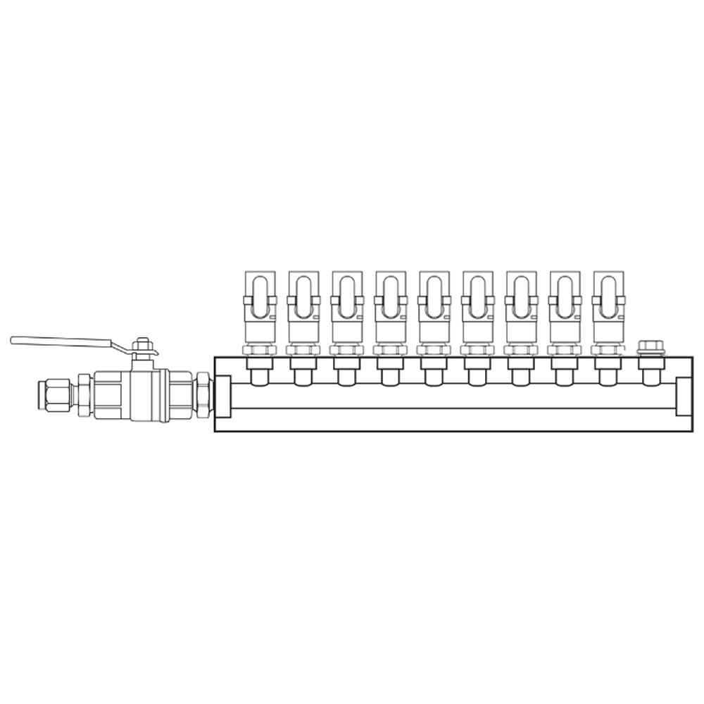 M1091020 Verdeelblokken Messing