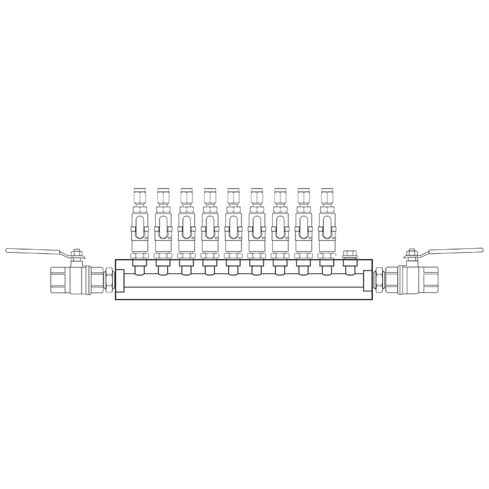 M1091112 Verdeelblokken Messing