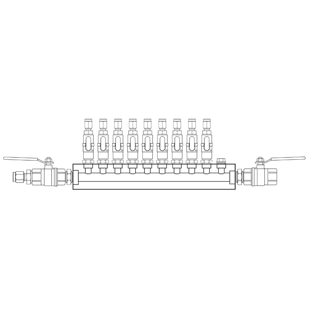 M1091242 Verdeelblokken Messing