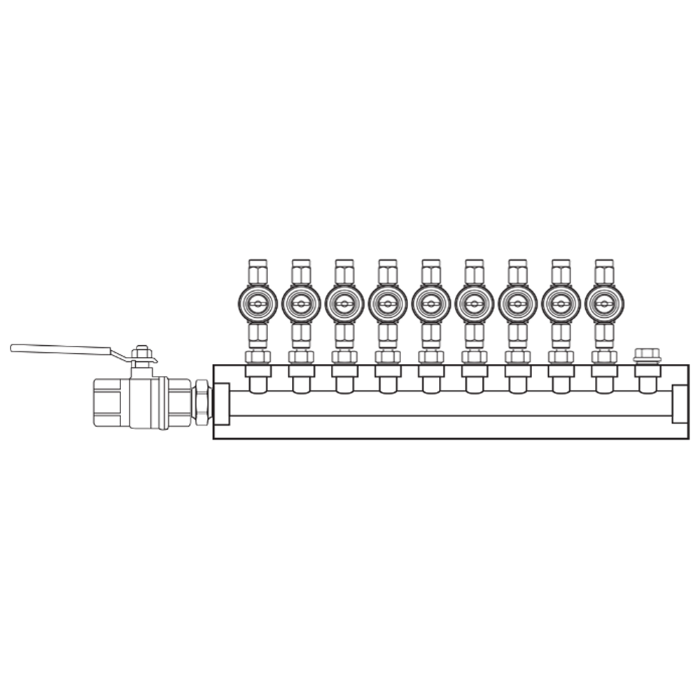 M1092010 Verdeelblokken Messing