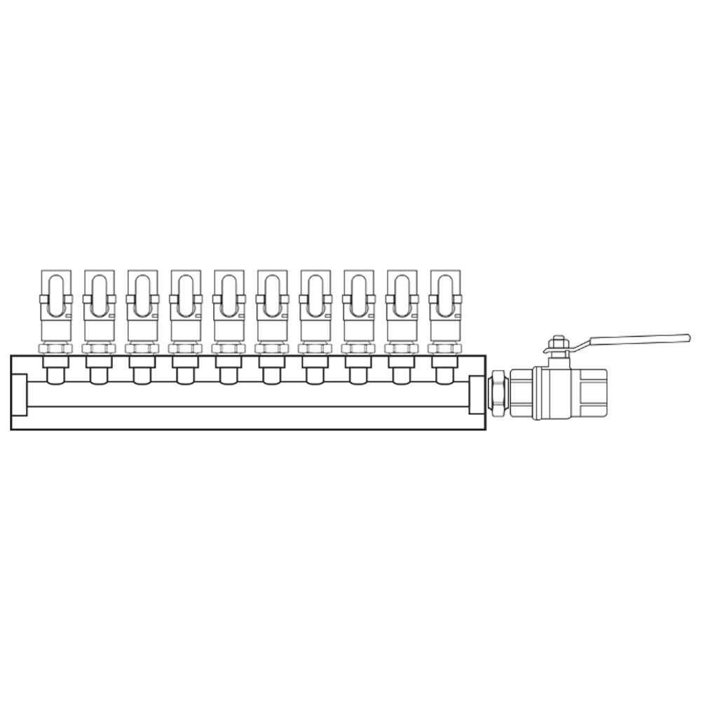 M1101002 Verdeelblokken Messing