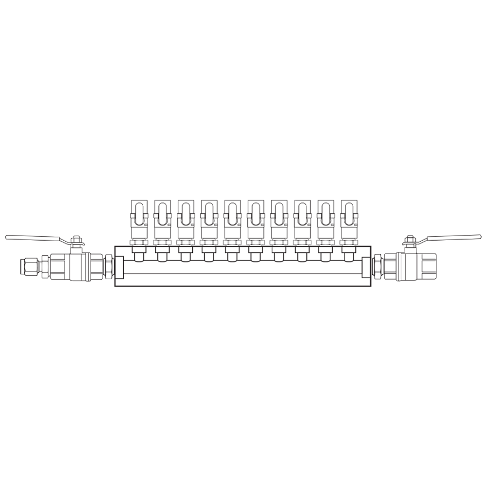 M1101022 Verdeelblokken Messing