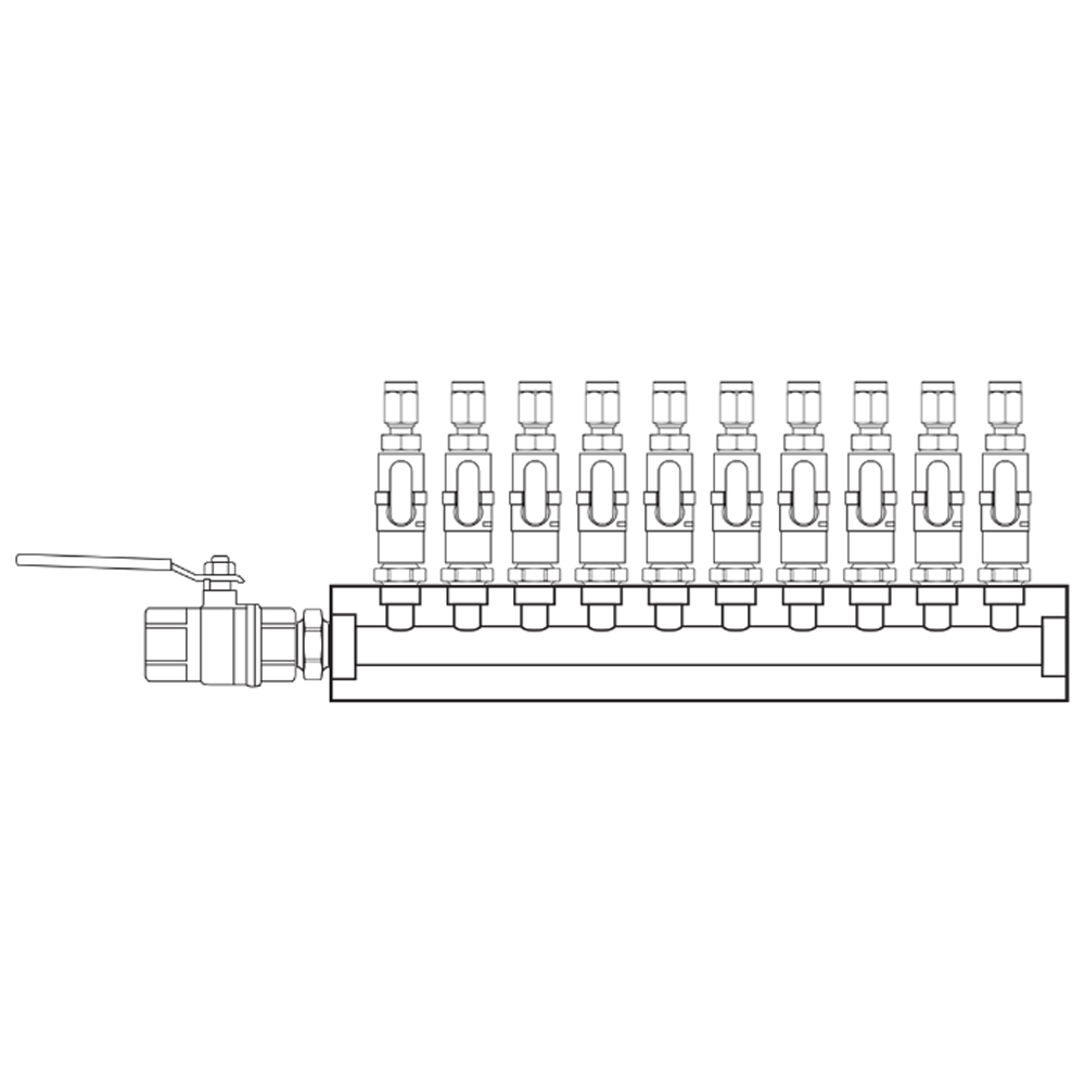 M1101110 Verdeelblokken Messing