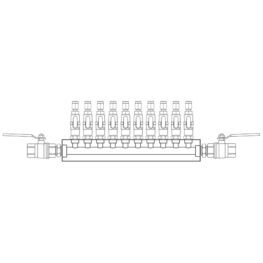 M1101212 Verdeelblokken Messing