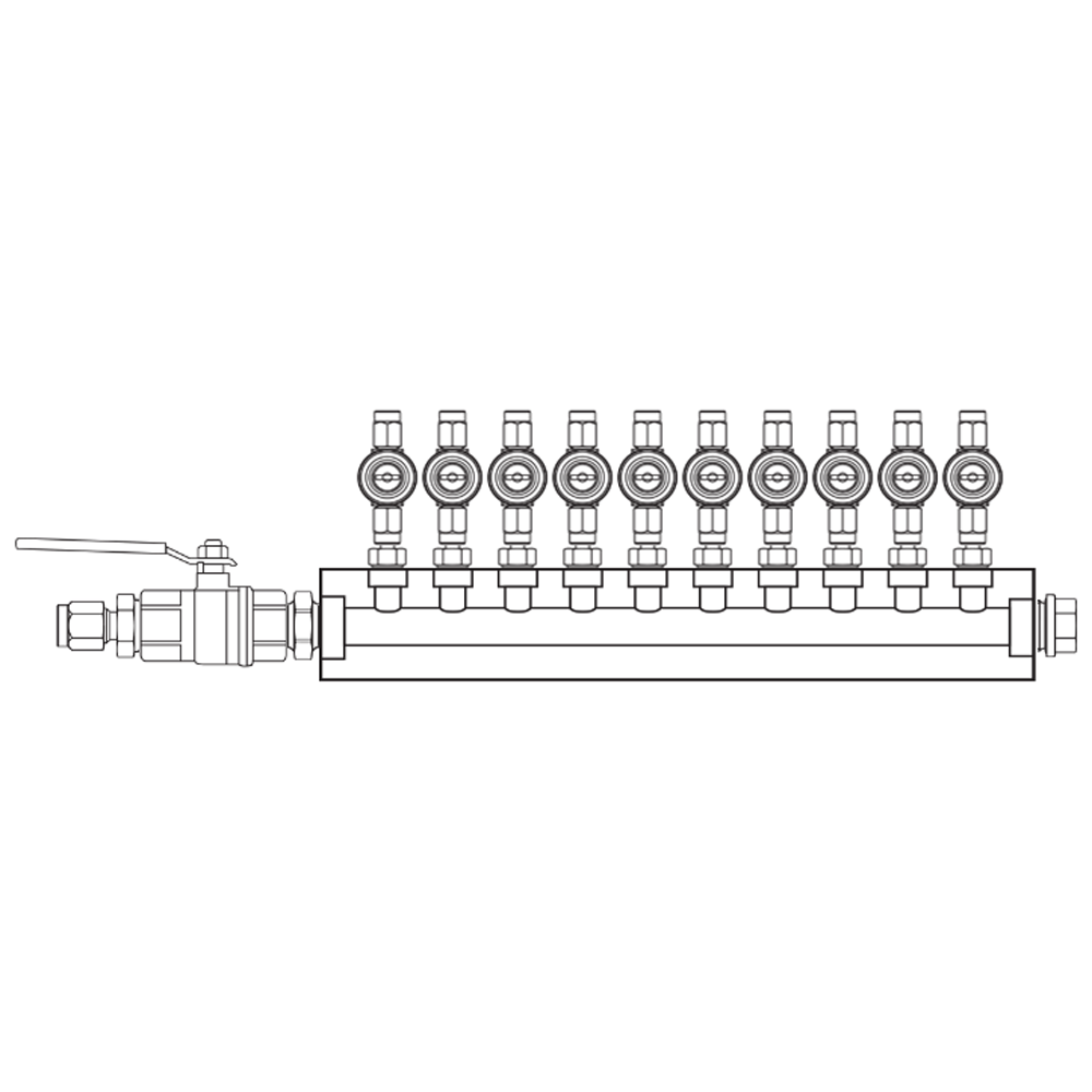 M1102021 Verdeelblokken Messing