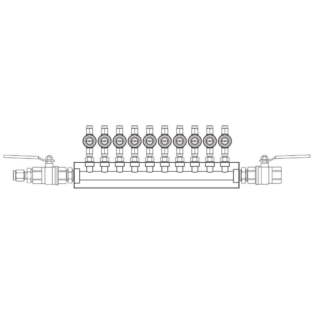 M1102022 Verdeelblokken Messing