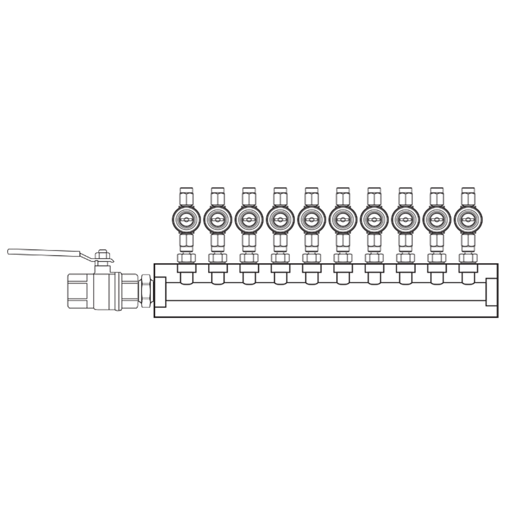 M1103010 Verdeelblokken Messing