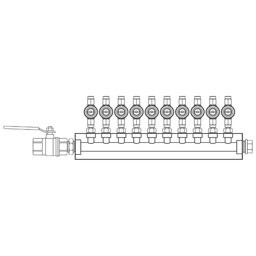 M1103011 Verdeelblokken Messing