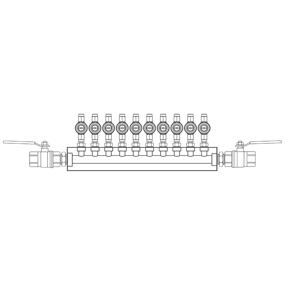 M1103012 Verdeelblokken Messing