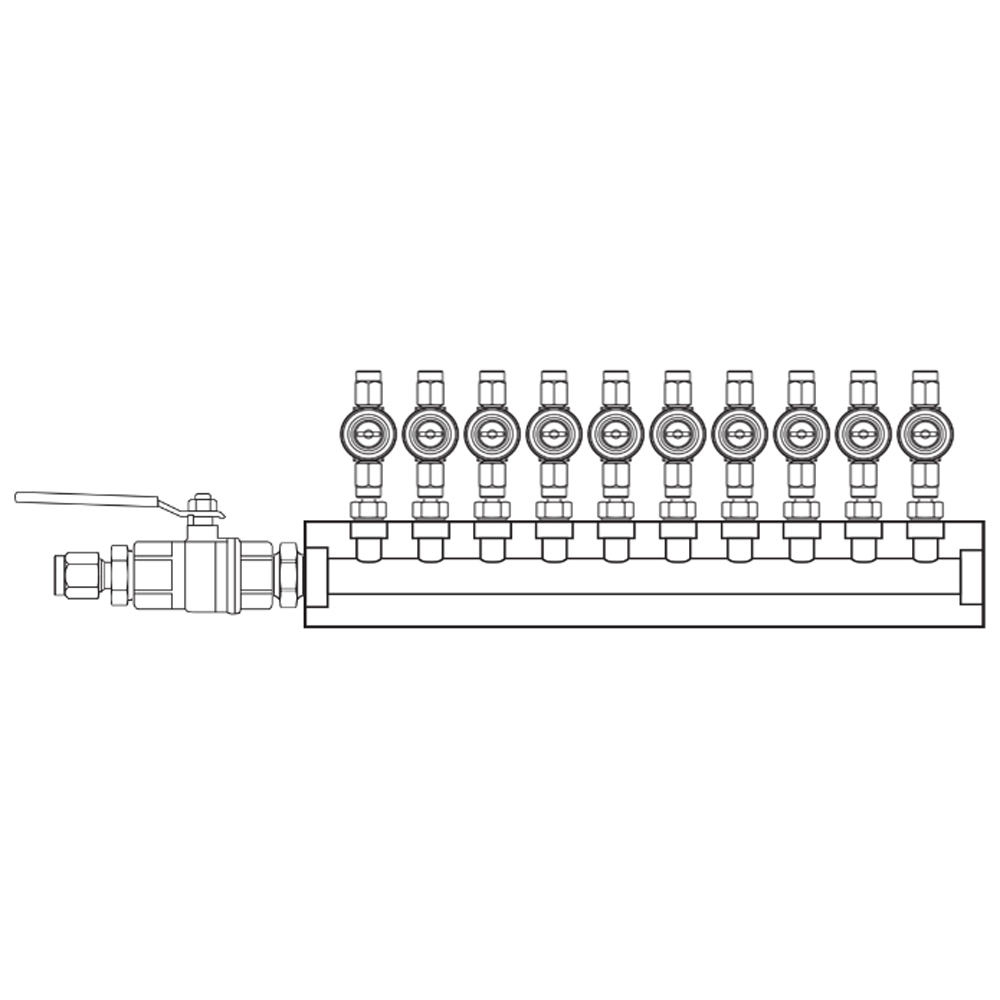 M1103020 Verdeelblokken Messing