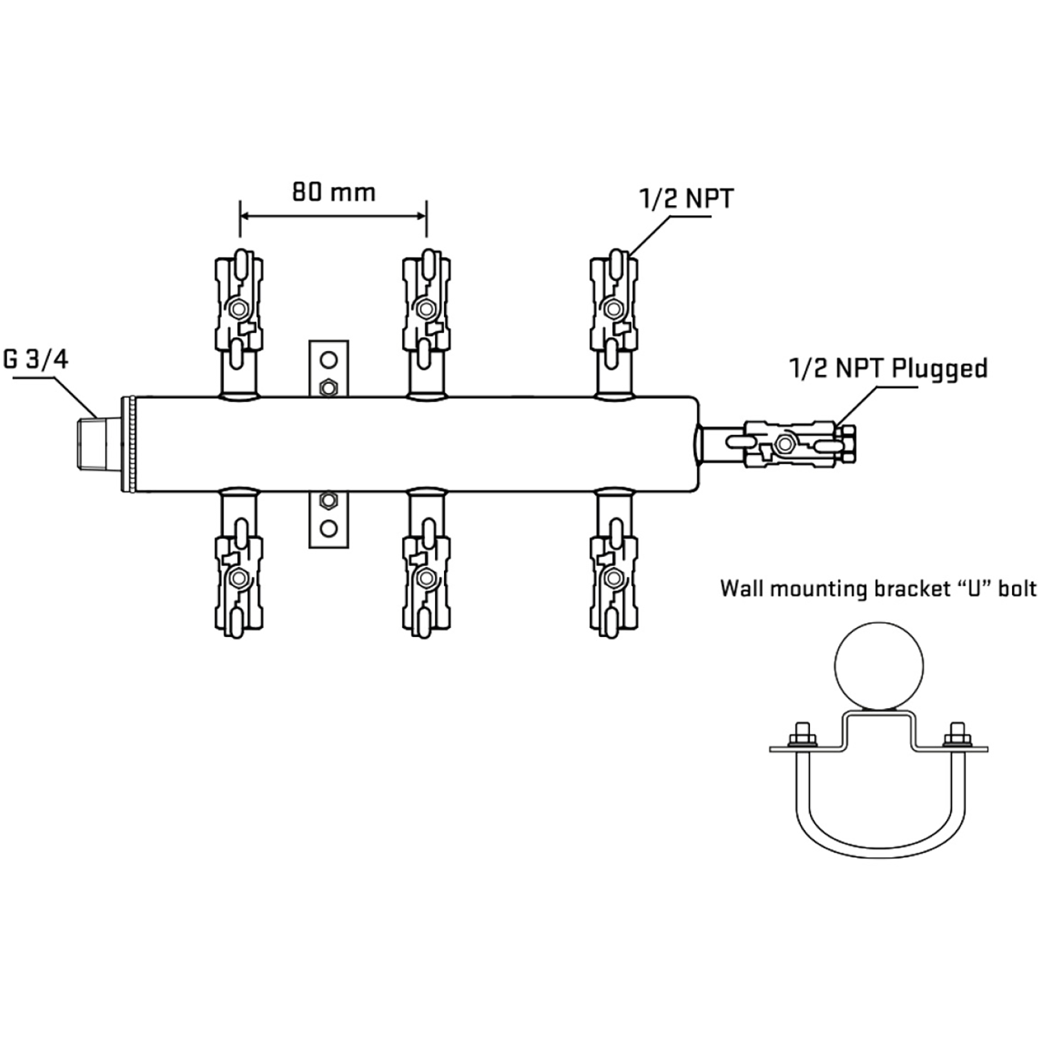 M506A010411 Manifolds Stainless Steel Double Sided