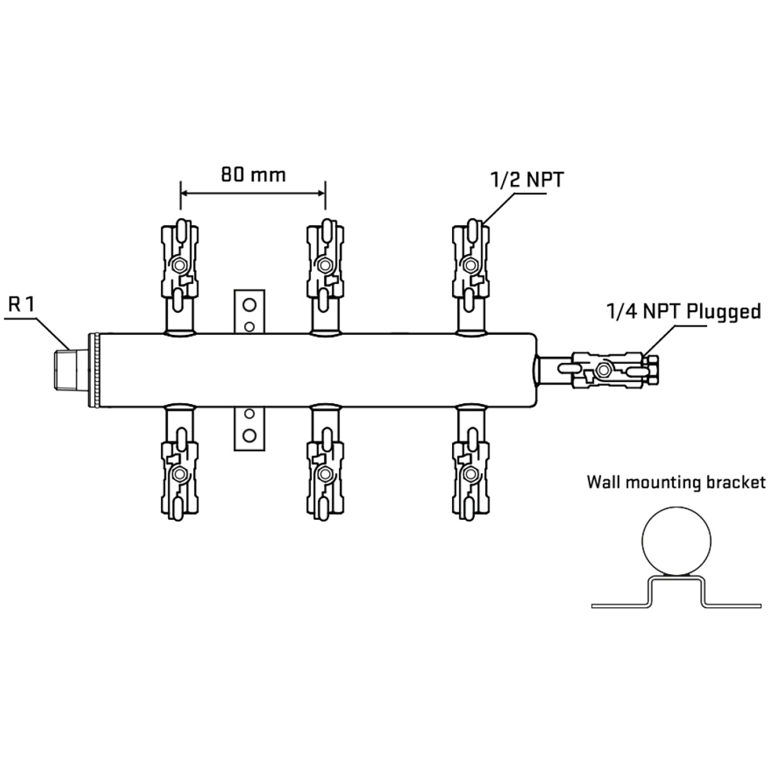 M506A010522 Manifolds Stainless Steel Double Sided