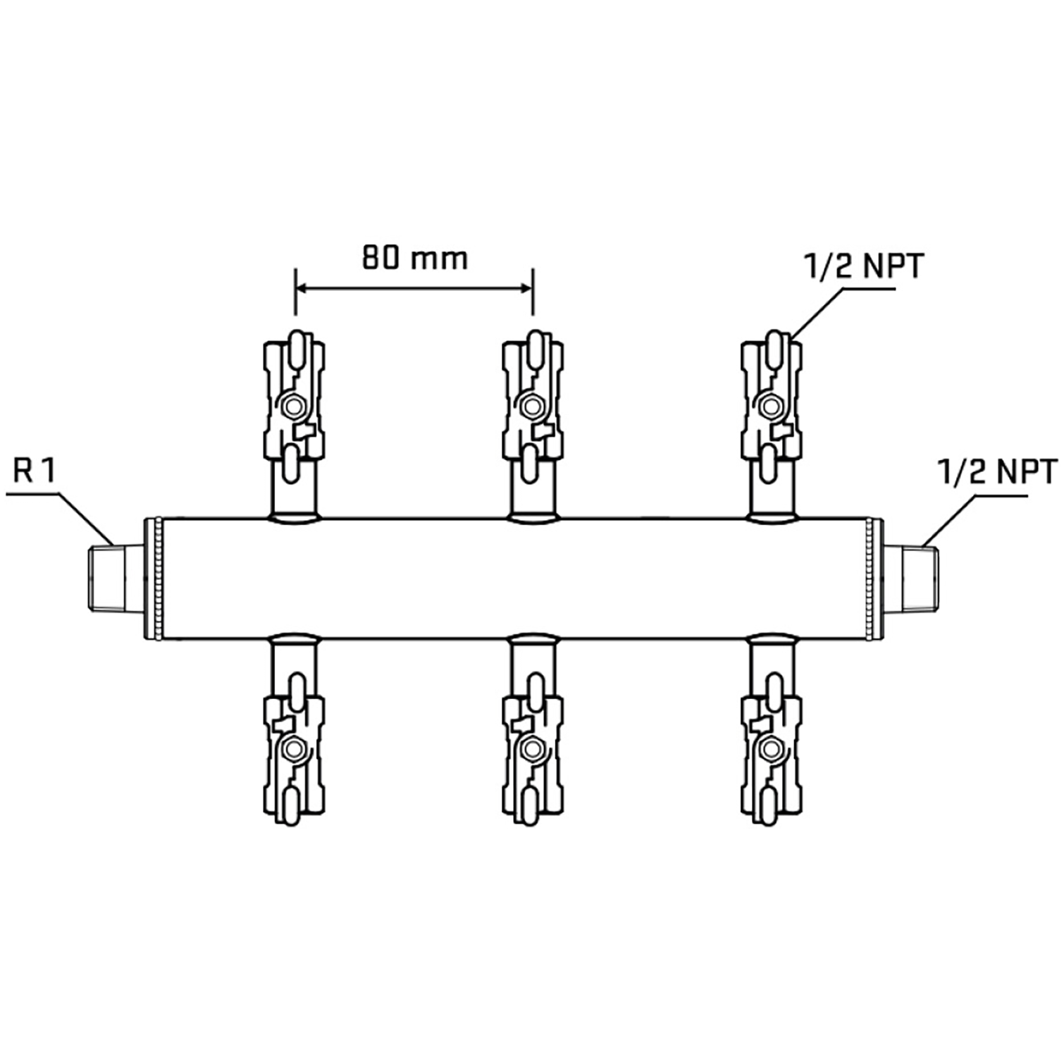 M506A010530 Manifolds Stainless Steel Double Sided