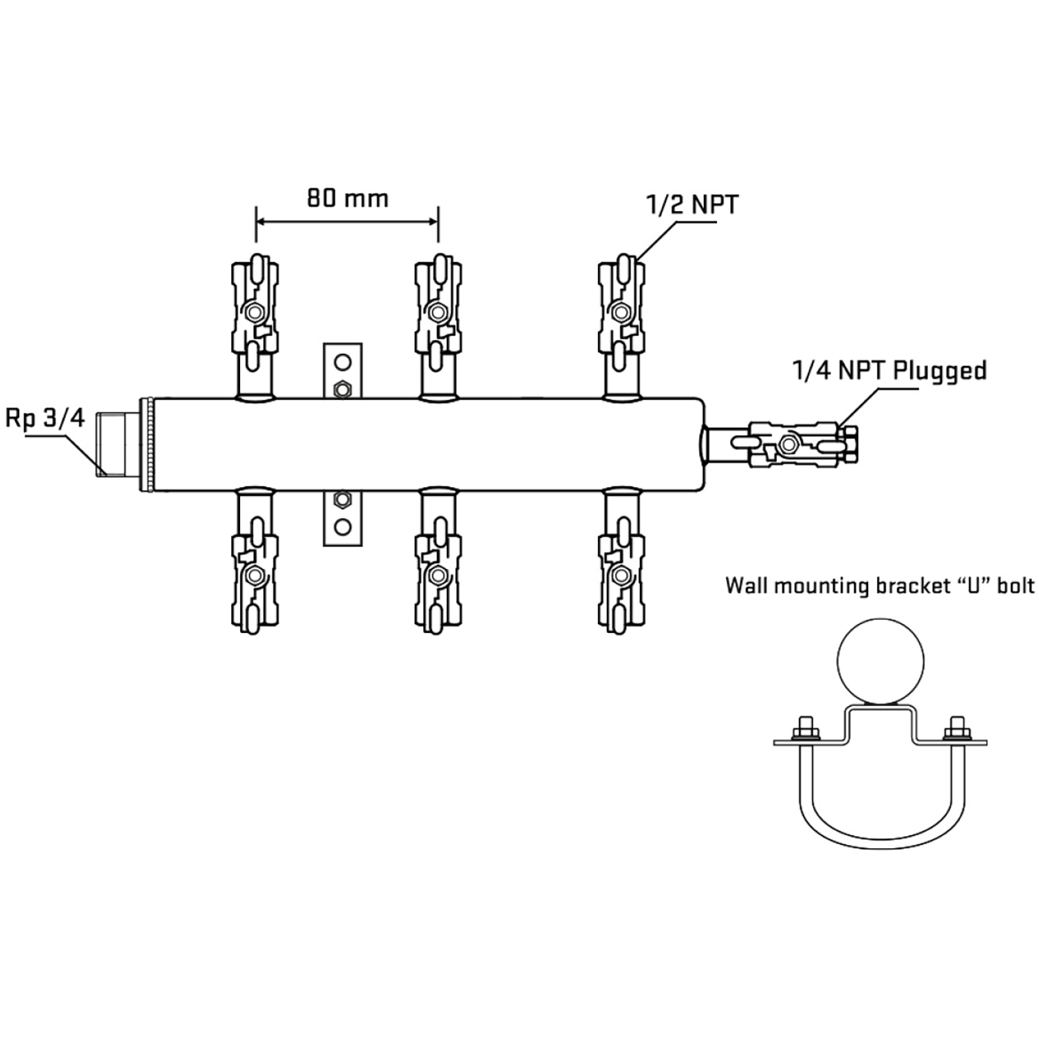 M506A010621 Manifolds Stainless Steel Double Sided