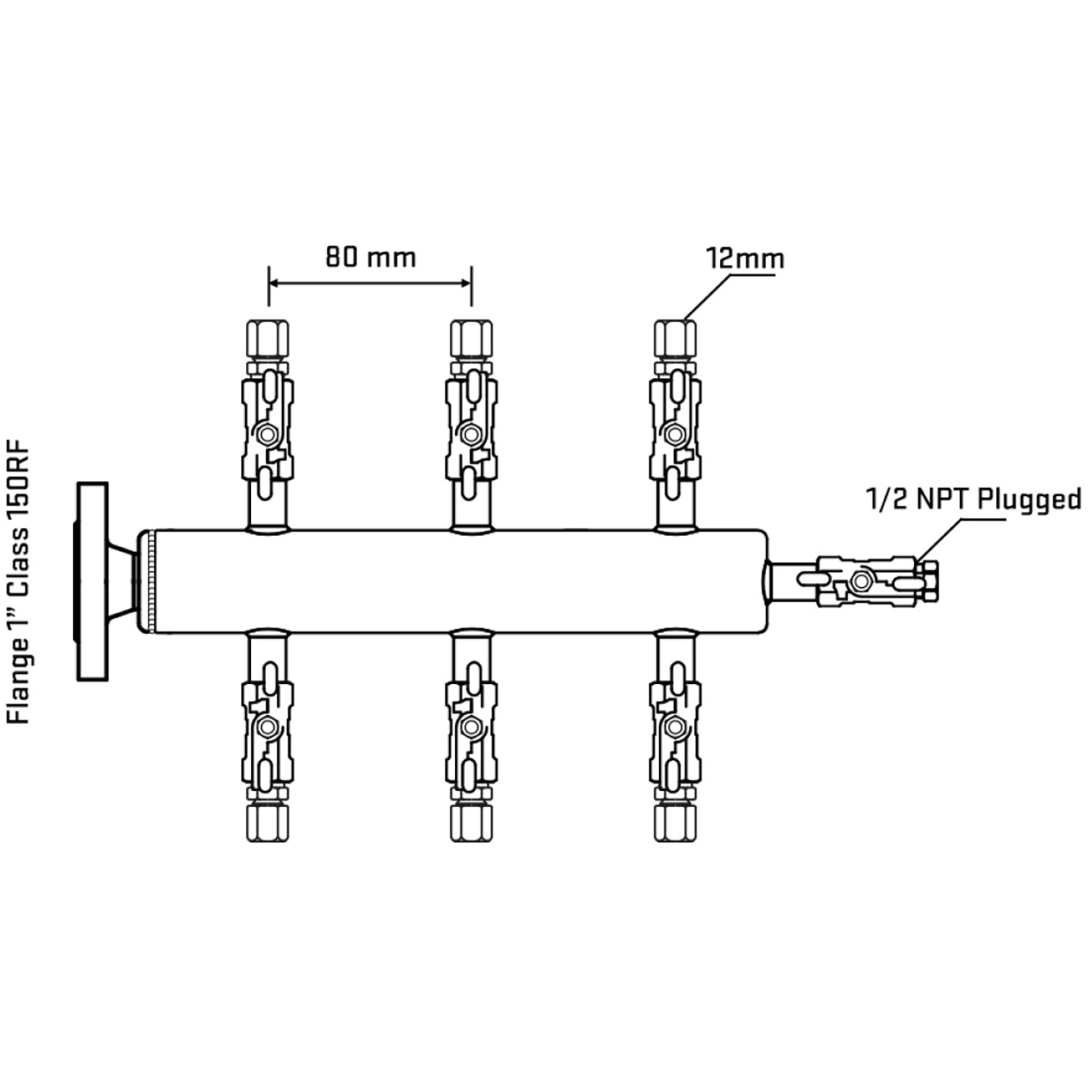 M506A030110 Manifolds Stainless Steel Double Sided